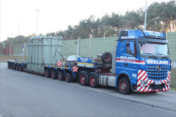 Seeland, MB 3358 Arocs mit Scheuerle Eurocombi 4-5 Tieflader und Transformatorladung