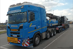 Bautrans Scania S 770 mit Goldhofer STZ-VP 8 Tieflader und Liebherr LB 30 Unplugged Drehbohrger�t